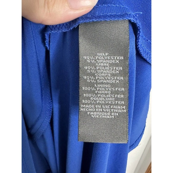 Vince Camuto Blue Chevron Maxi Dress Stretch Halter Sleeveless Sz 4 Color Block - Picture 5 of 9